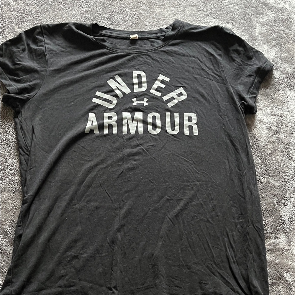 Under Armour Women's Black Tee with White Logo